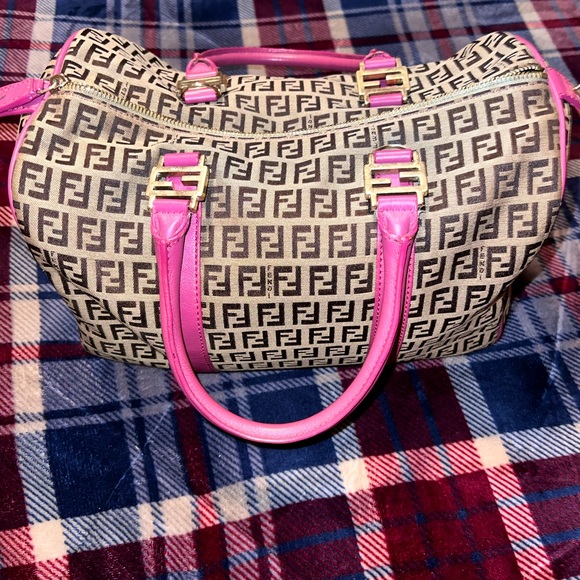 Not for sale!!!! FENDI Zucchino Forever Bauletto Boston Bag💖 - Picture 1 of 8